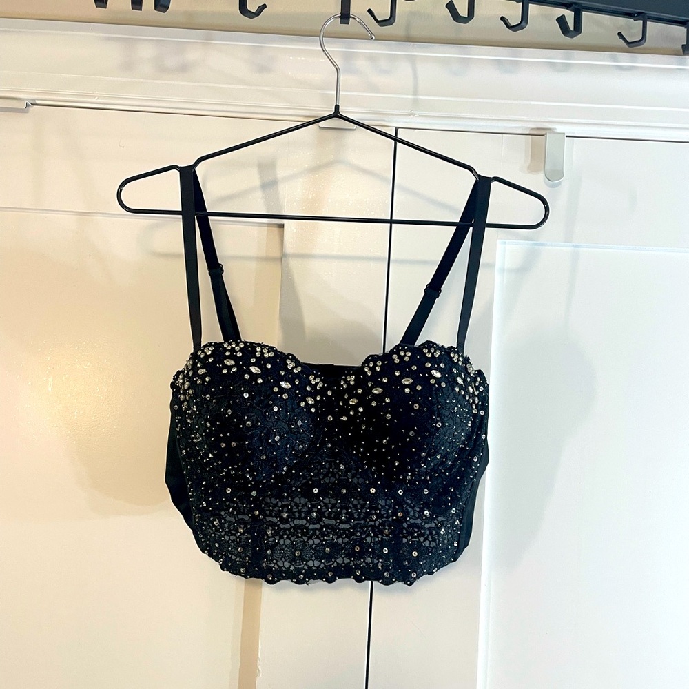 Black Bustier Crop Top